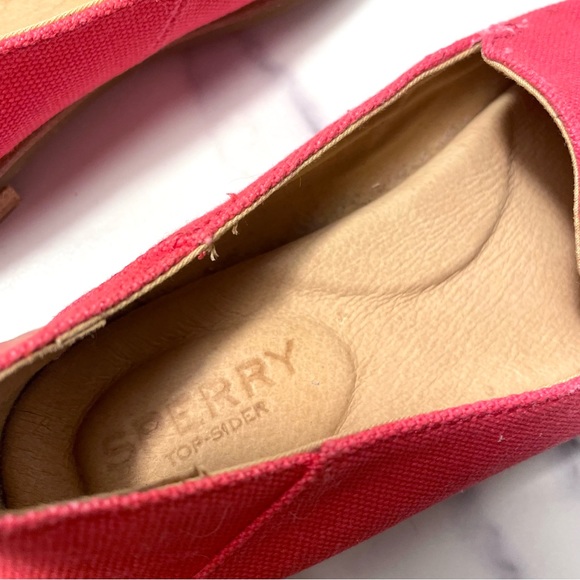 Sperry Seaport Canvas Slip On Loafers Shoes Women’s size 6.5 in Coral - Picture 5 of 11